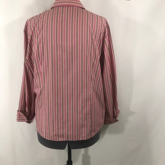 *4/$20* VanHeusen Long Sleeve Stripe Button Up Top - Picture 3 of 8